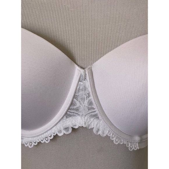 Maidenform White Lace Padded Full Coverage 5-Way Strap Bra - 40C - Picture 2 of 13